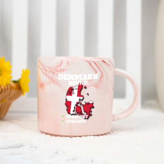Denmark Bound Country Travel Dane Flag Vacation Marble Mugs