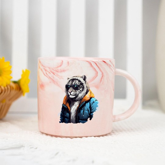 Street Style Snow Leopard | Leopard Lovers Marble Mugs