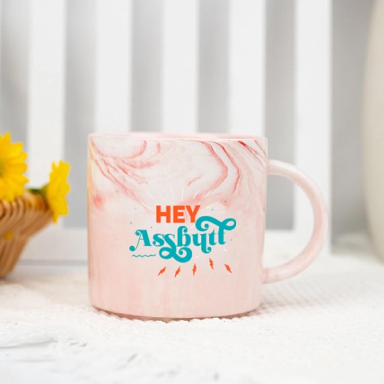 Supernatural Hey Assbutt Typography Marble Mugs
