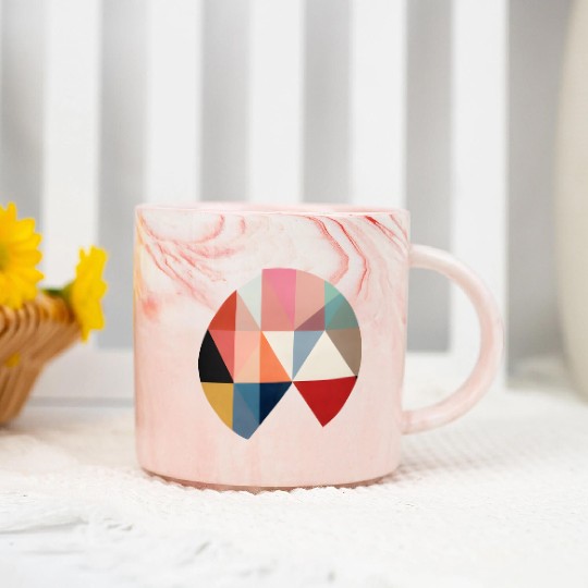 Floral Modern Geometric Mid Century Marble Mugs