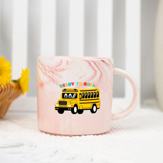 Ready to Roll School Bus Marble Mugs