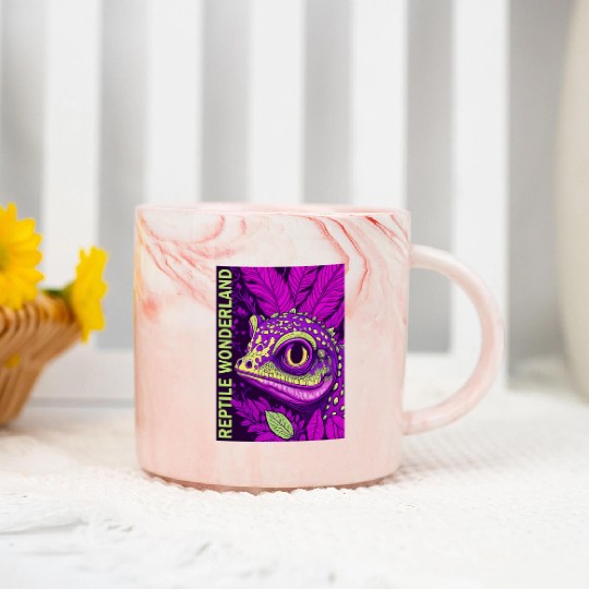 Psychedelic Reptile Wonderland Retro Designs 10 Marble Mugs