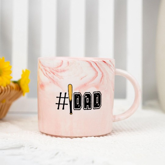 Number One Baseball Dad , Fathers Day png, Daddy Marble Mugs