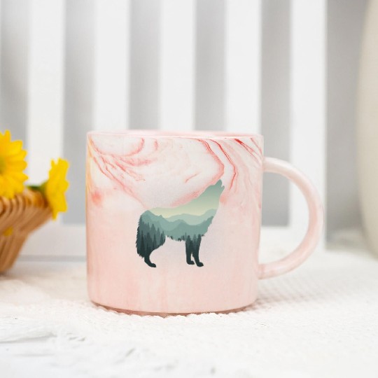 Lone Wolf Survives The Mountain Marble Mugs