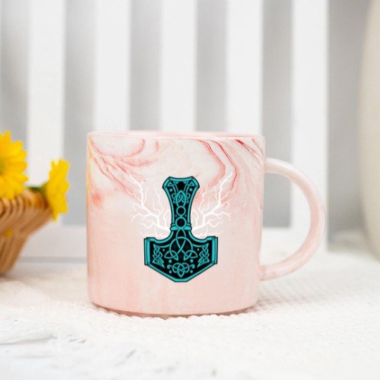 The Hammer Of Thor With Lightning Mjolnir Marble Mugs