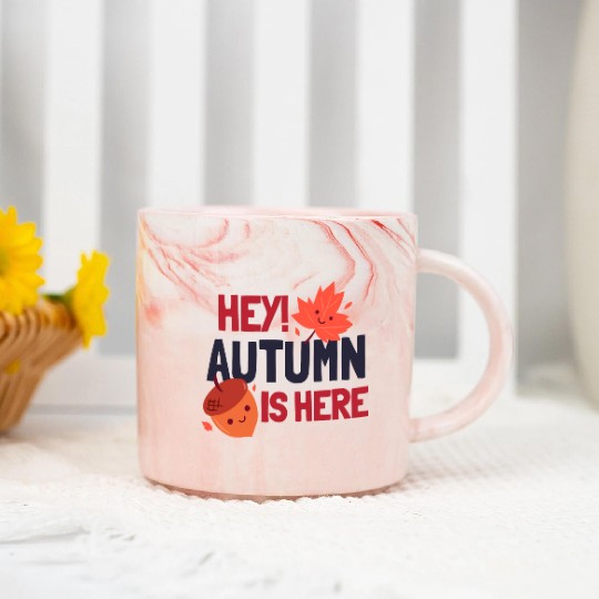 Hey Autumn Is Here Marble Mugs