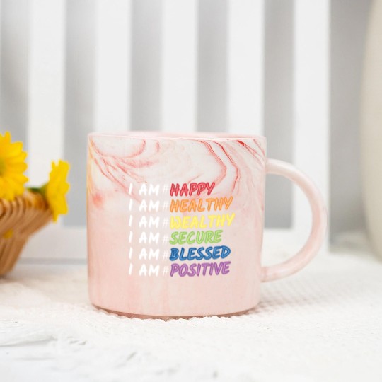Daily Motivational Affirmation Mantra Self Love Marble Mugs