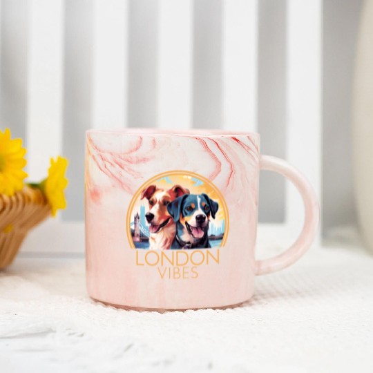 London Vibes England Cute Dogs Dog Lovers Marble Mugs