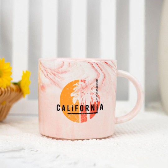Berkeley California Cool Native Palm Tree Marble Mugs