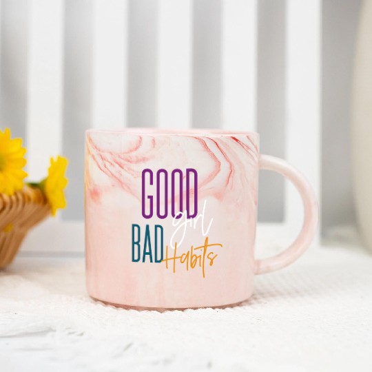 Ggt Black Bad Habits cy Friend Brunch Weekend Marble Mugs