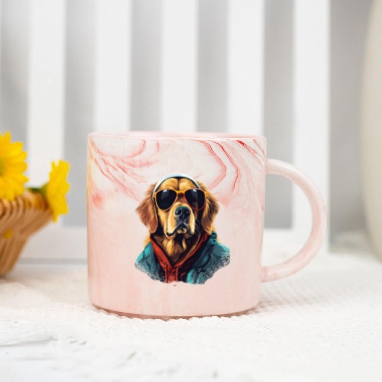 Golden Retriever in the Streets | Dog Lovers Marble Mugs
