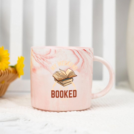 My Weekend Is All Booked Book Lovers Gift For Marble Mugs