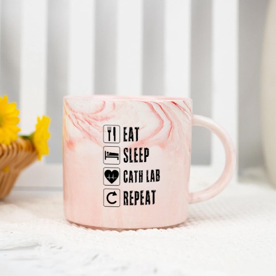 Cath Lab Cardiac Nurse Ekg Cvt Nursing He Beat Tec Marble Mugs
