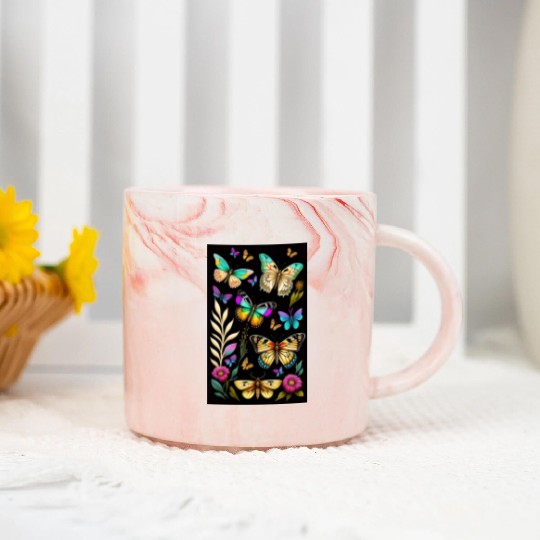 Vibrant Spectrum Marble Mugs