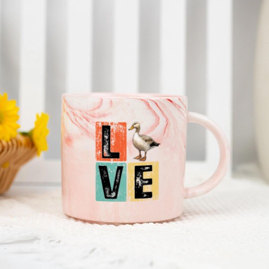 Retro Duck Hunting Duck Birds Lover Duck Hunter Marble Mugs