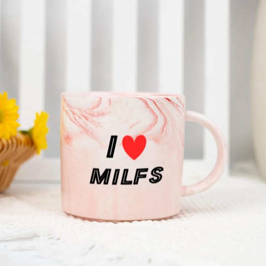 I Love Milfs Marble Mugs