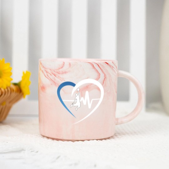 Basketball Heartbeat Marble Mugs