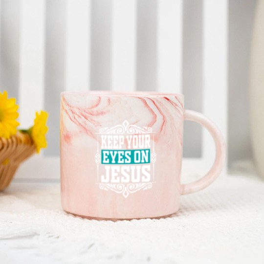 Keep Your EyesOn Jesus Christian Christmas Marble Mugs