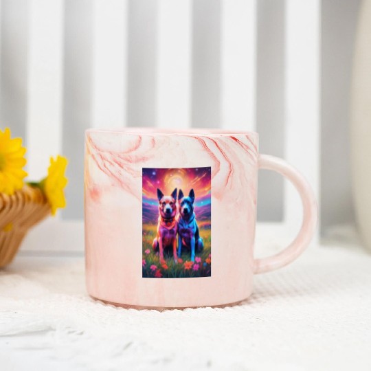 two dogs portrait lushill style artgerm and james Marble Mugs