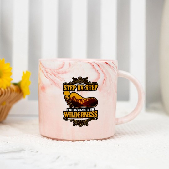 Step By Step Finding Solace In The Wilderness Marble Mugs