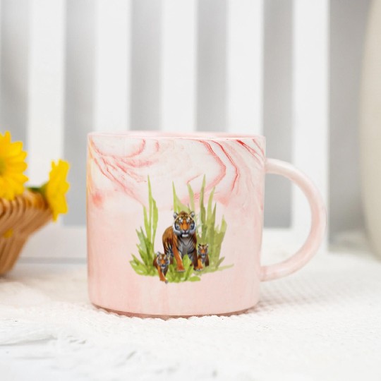 Wildlife Endangered Tiger Cubs Marble Mugs