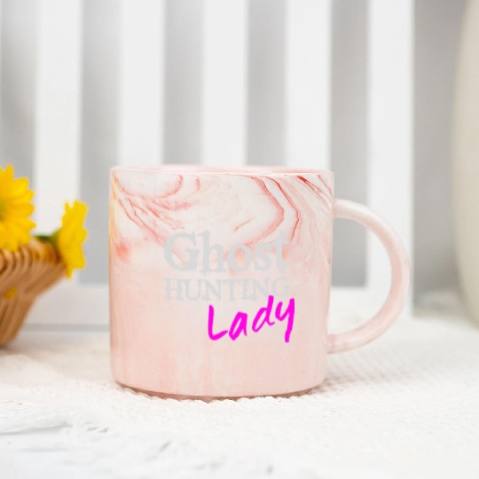 Ghost Hunting Lady Paranormal Investigator Marble Mugs