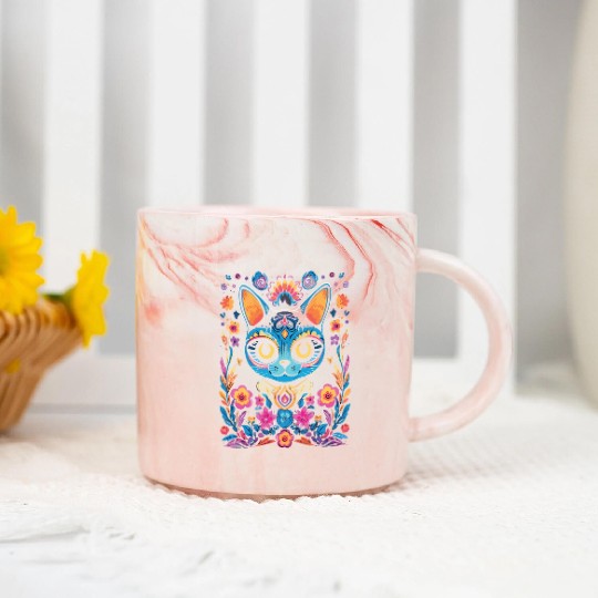 Dia De Los Muertos Sugar Skull Mexican Holiday Marble Mugs