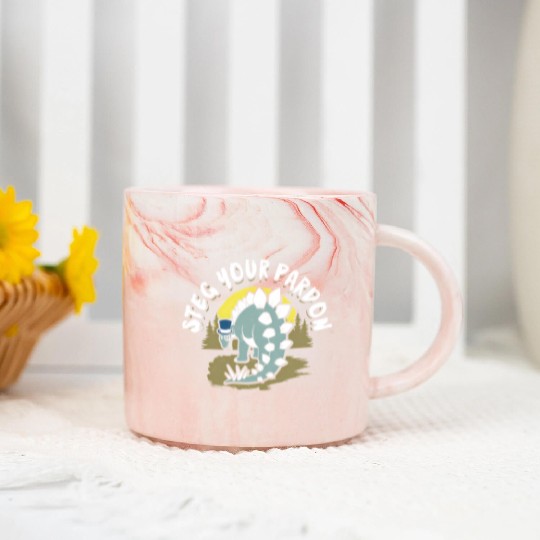 Dinosaur T For Stegosaurus Marble Mugs