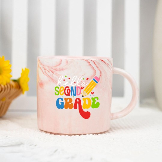 Back To School Clothes - Hello Second Grade Marble Mugs