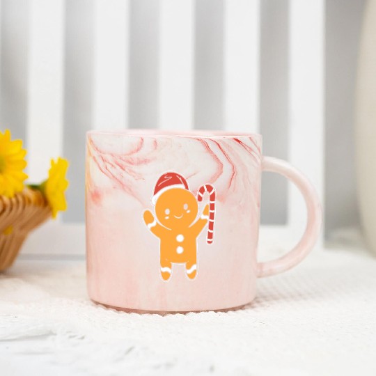 Gingerbread Cookie Baker Gift Marble Mugs