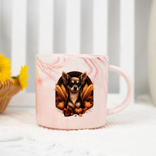 Chihuahua | Thanksgiving Day Farmer Food Autumn Marble Mugs