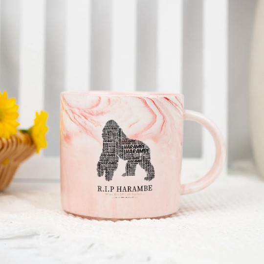 R.I.P Harambe Marble Mugs