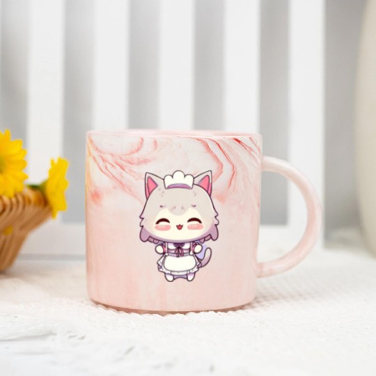 Yuki Kawaii Cat Maid Anime Manga Marble Mugs