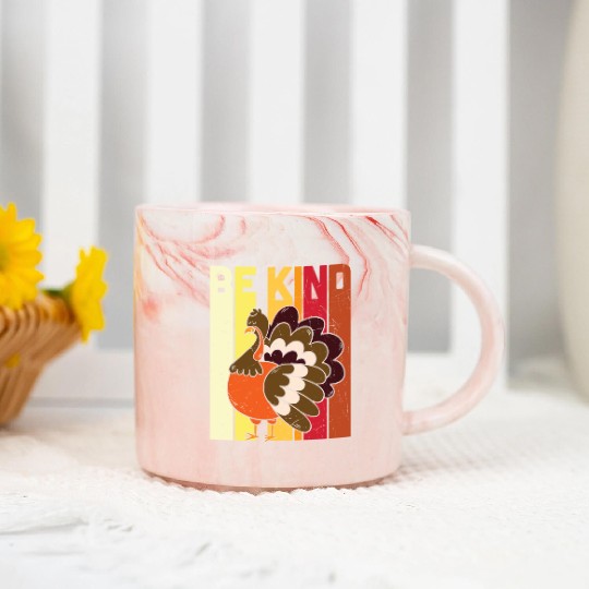 Be Kind Save The Turkey Thanksgiving Vegan Gift T Marble Mugs
