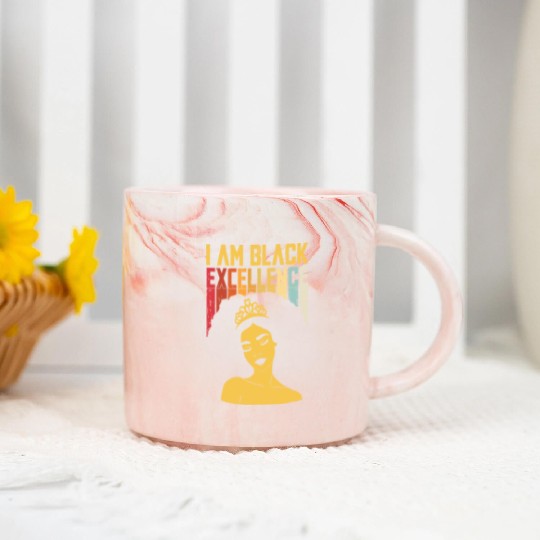 I Am Black History Month African American For Marble Mugs