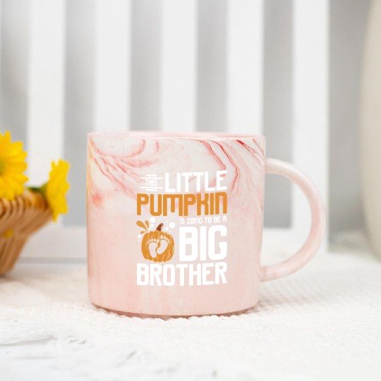 Pregnancy Thanksgiving pumpkin big brother Marble Mugs