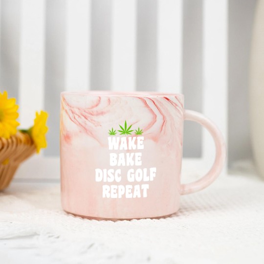 Disc Golf Cannabis Marijuana Weed Smoker Marble Mugs