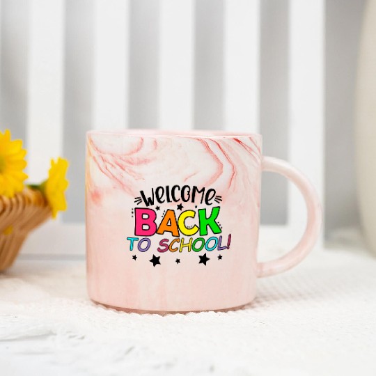 Welcome Back To School Marble Mugs for Teachers Gift