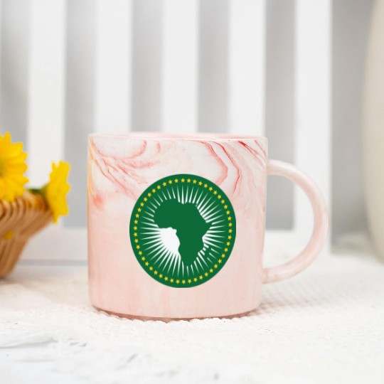The african union flag, Green african union flag Marble Mugs