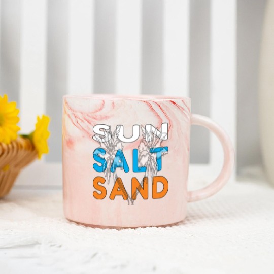 Sun,Salt, and Sand Beach Life Marble Mugs