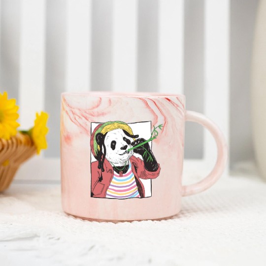 Reggae Panda Panda Bear Ailuropoda Melanoleuca Marble Mugs