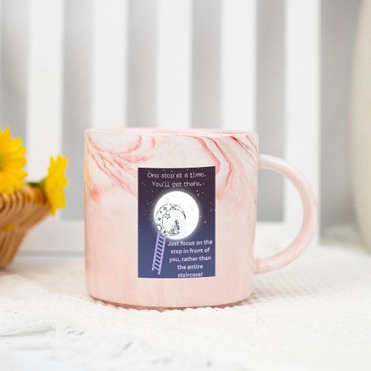 Full Moon Inspirational Quote Poster Marble Mugs