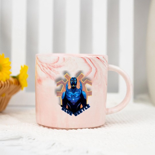 Blue Beetle Marble Mugs
