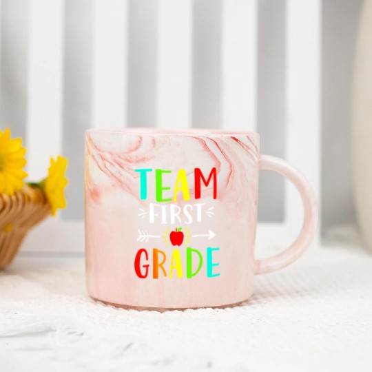 Team First Grade Student Teacher Team Funny Back Marble Mugs