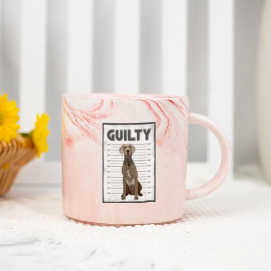 Guilty Weimaraner Mug Shot Marble Mugs