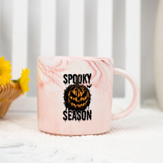 Halloween Jack O Lantern Spooky Season Marble Mugs
