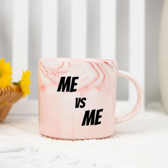 Me vs Me (black) Marble Mugs