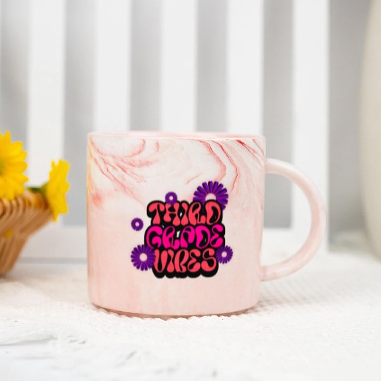 Fourth Grade Vibes for School Guys Neon Colors Marble Mugs