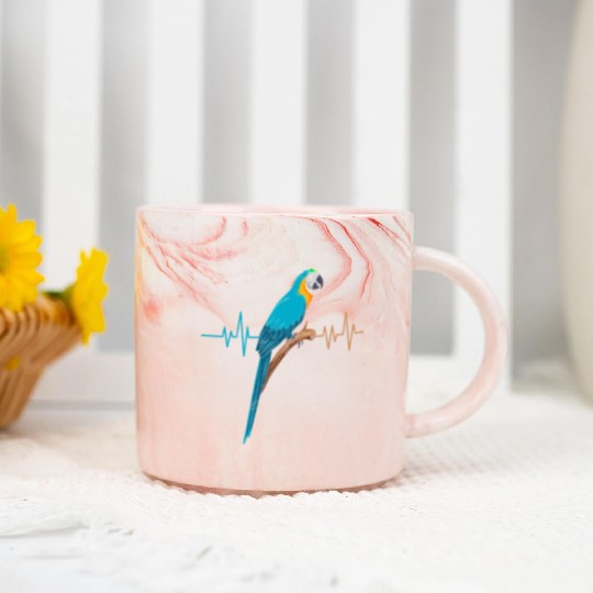 Macaw Heart Beat Parrot Bird Parrots Macaws Marble Mugs