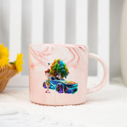 free and peaceful life Marble Mugs